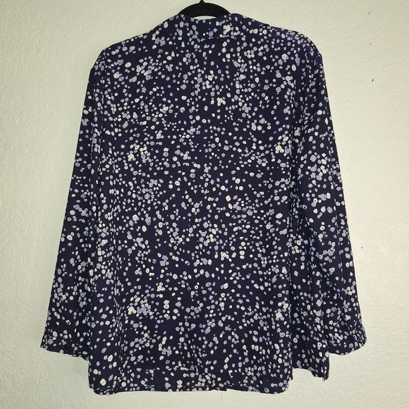 Pendleton Women's Blouse Vintage Blue Floral Long Sleeve Button Down  Plus 20W - Picture 2 of 9